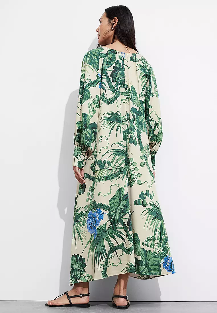 V-Cut Satin Midi Dress