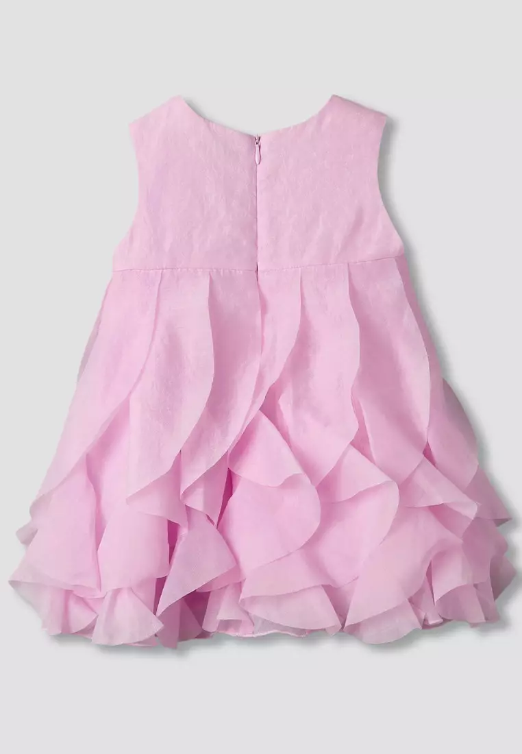 Babyshop Juniors Round Neck Sleeveless Dress With Ruffles