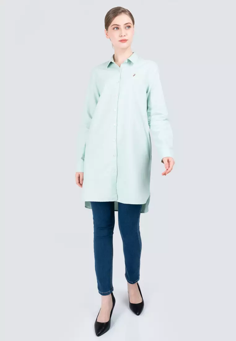 Polo Haus - Women’s Oxford Long Sleeve Shirt Dress WBSDE001