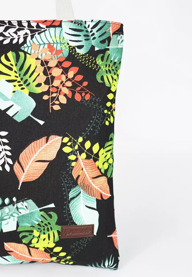 Tote Bag Wanita Tas Wanita Bahan Kanvas Penutup Resleting