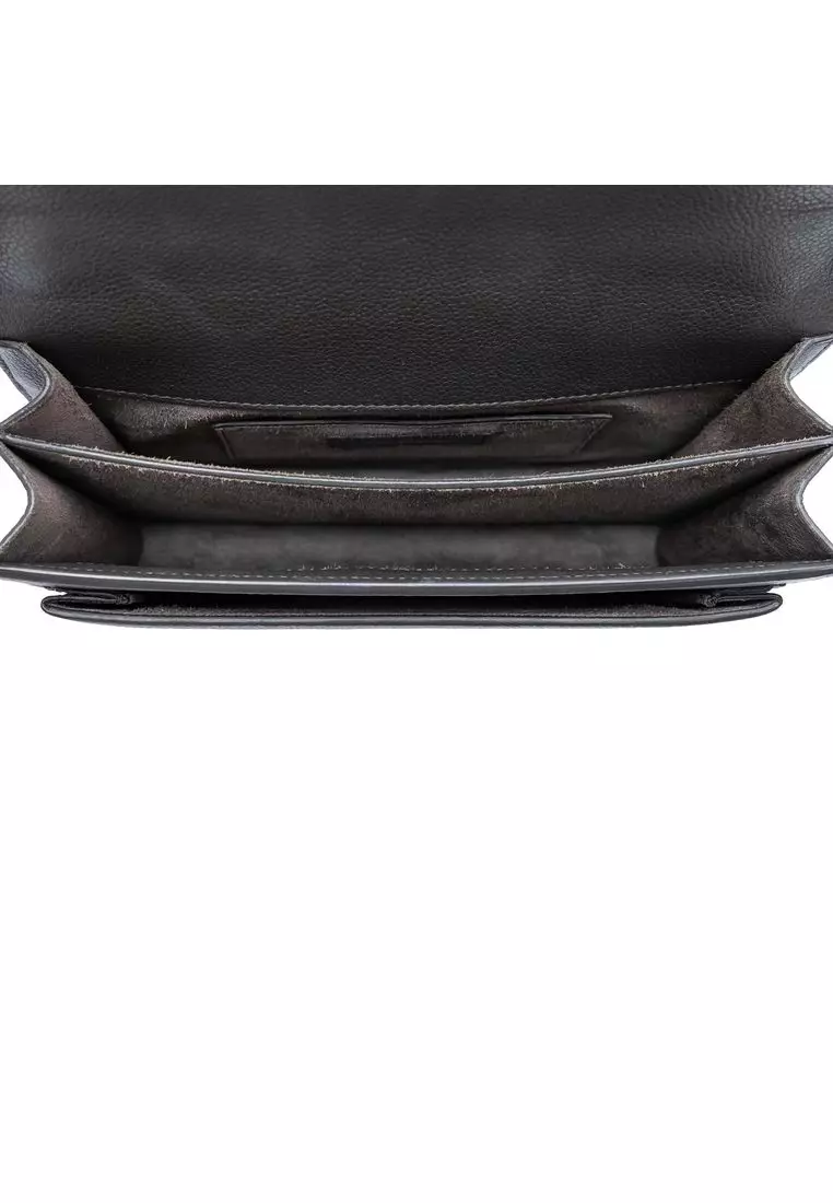 Pre-Loved Saint Laurent Medium Grained Calfskin Monogram Sunset Crossbody