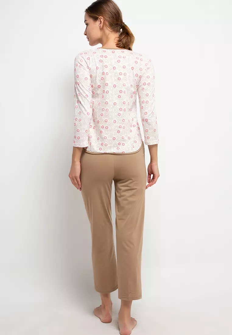 Pyjama Pijama Short Sleeve Long Pants Sleepwear