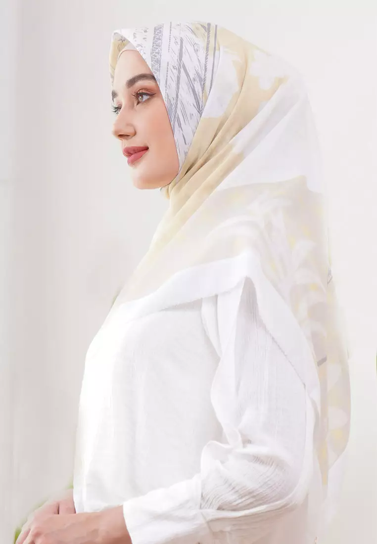 Bonjour Signature Square Voile Scarf Moutarde