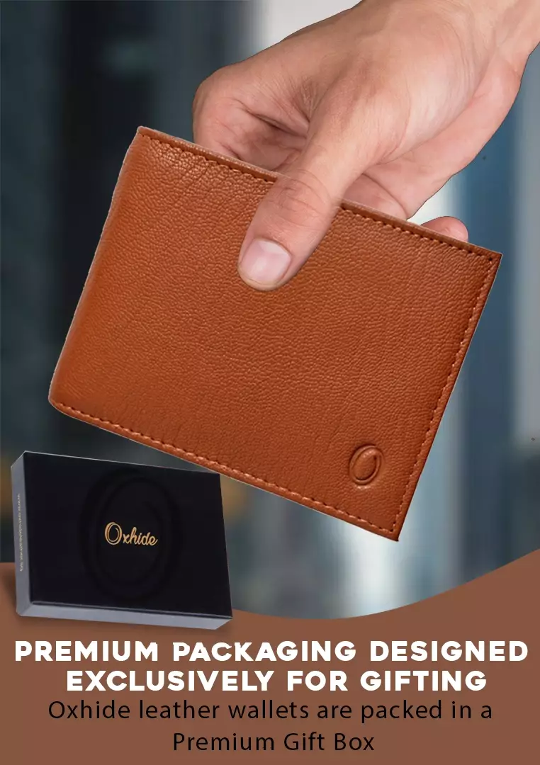 Wallet Men Brown with coin pouch -Bifold Lucky Wallet- Full Grain Leather Wallet with NO HOLE-Brown Wallet -3704 Oxhide