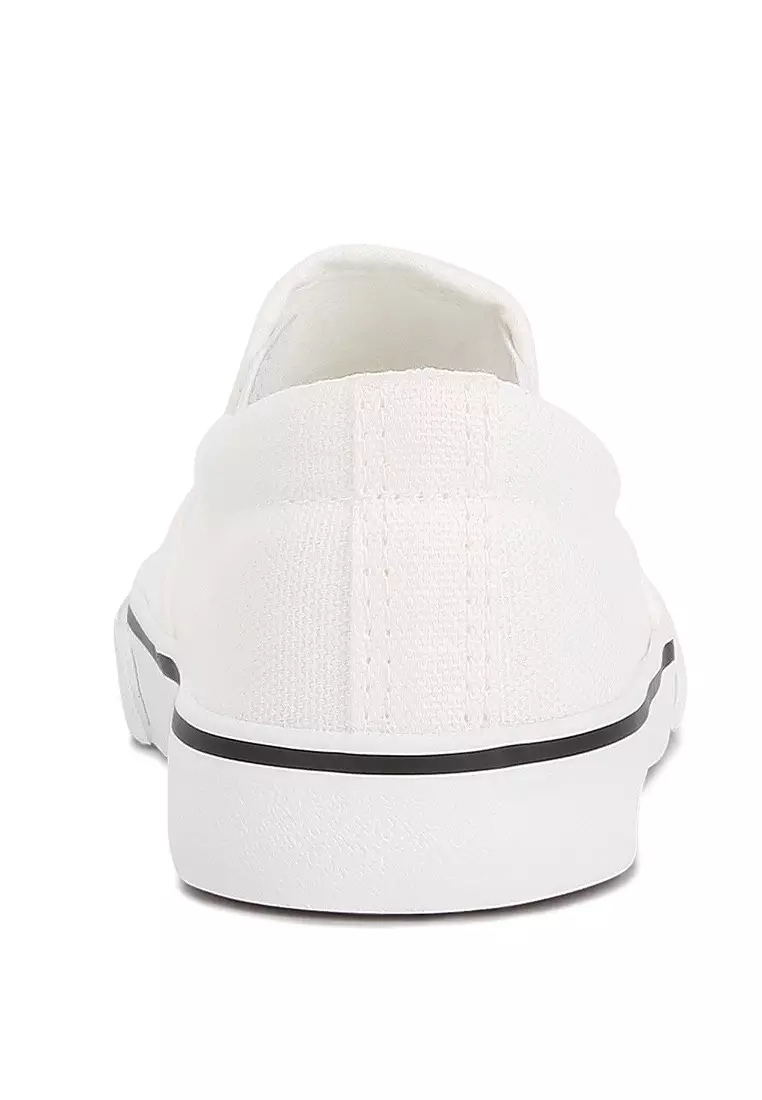 Buy London Rag White Canvas Slip-On Sneakers For Kids 2024 Online ...