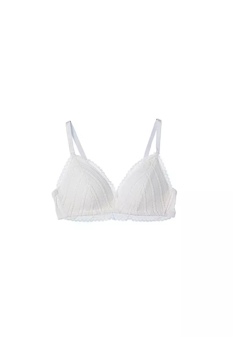 Women's Uplift No Steel Ring Seamless Lingerie Set (Bra And Underwear) - White