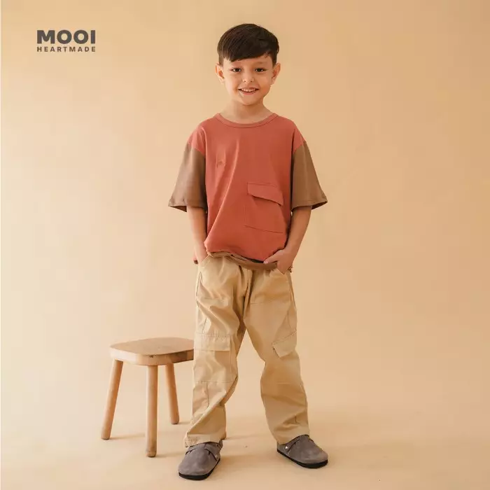 Mooi Celana Panjang Chinos Cargo Anak Dicky Long Cargo Chinos - Khaki