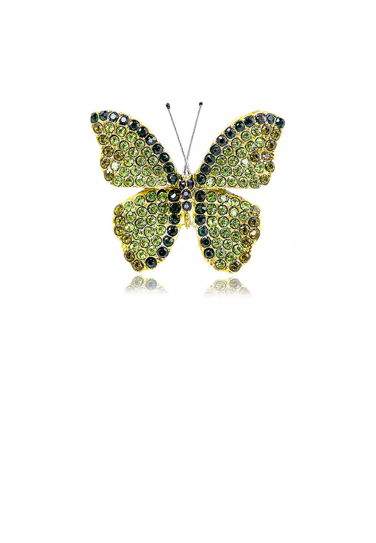 Gold deals butterfly brooch