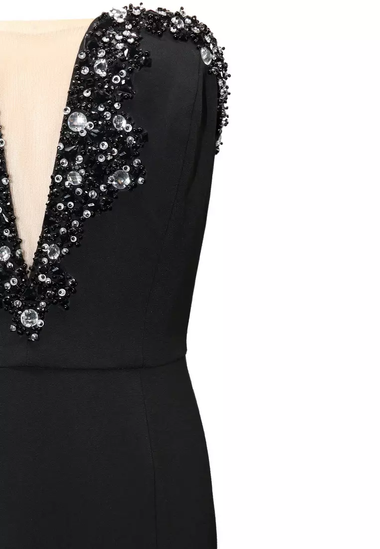 Feminine & Sexy Polyester Crepe Evening Gown