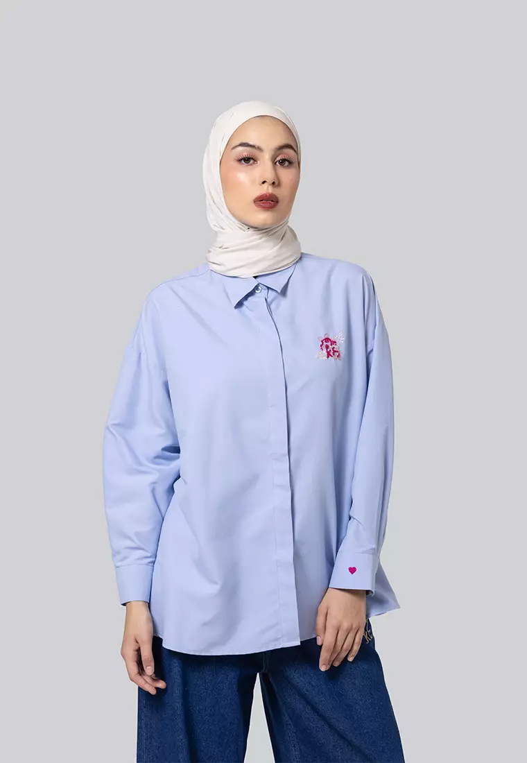 Kami Nue Dropshoulder Top Sky Blue