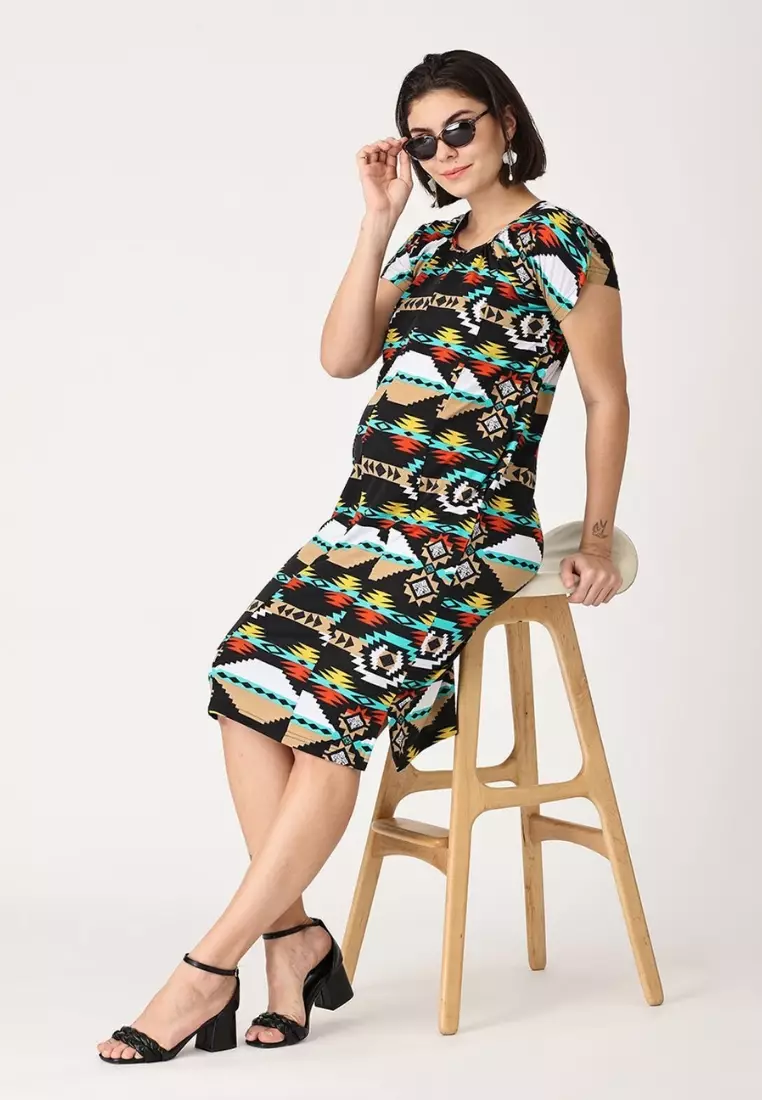 Ecstasy Stretchable Maternity And Nursing Tunic Dress