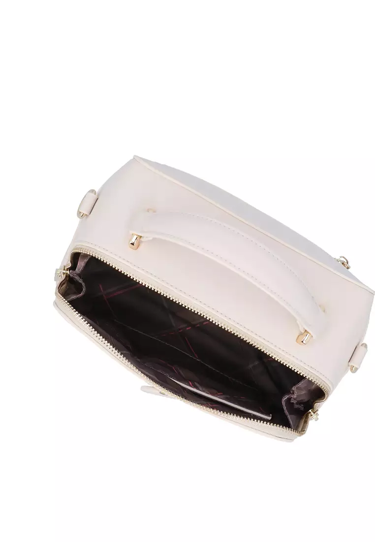 Buy Carlo Rino CR Chestnut Glint Pocketed Top Handle Bag - Beige 2026 ...