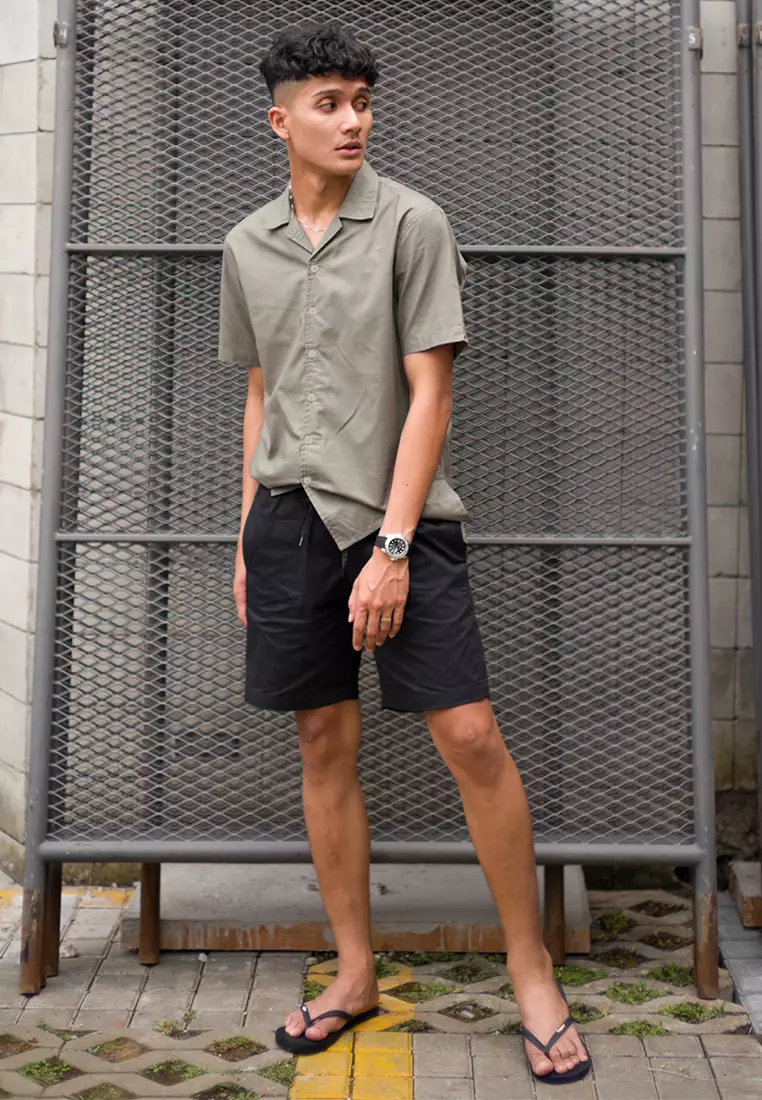 Kemeja pendek pantai OXCON summer shirt Smoke Grey