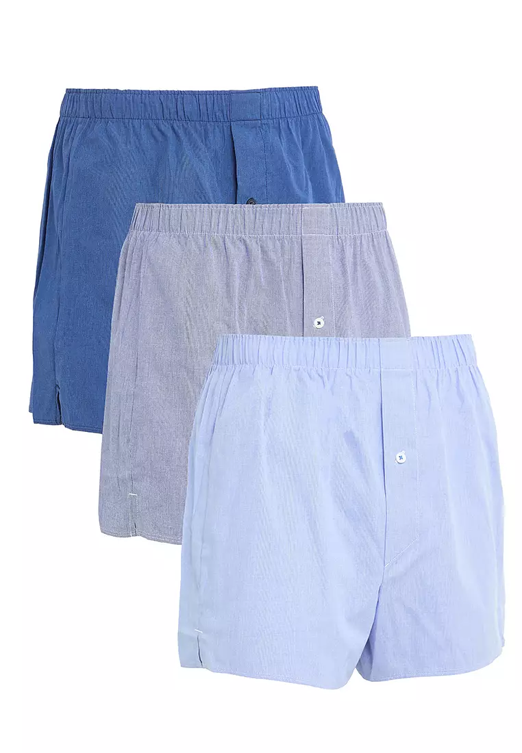3pk Pure Cotton Woven Boxers