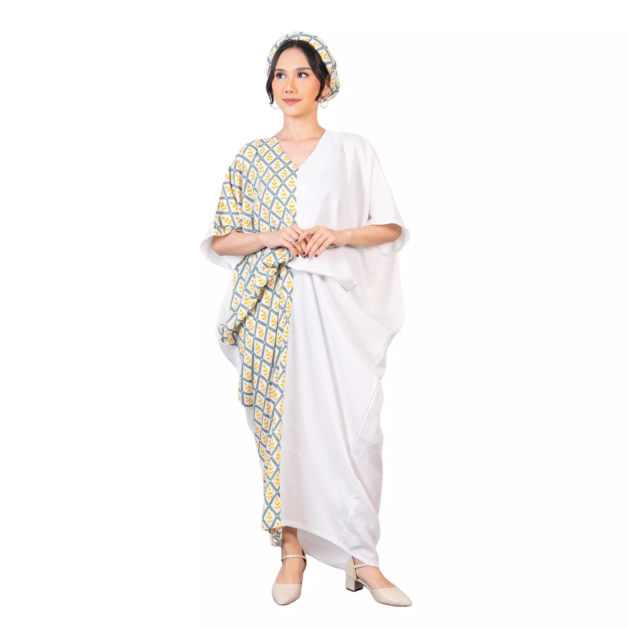 Dress Batik Wanita - Bhatara Batik Dewayani Kaftan - Dress Batik Modern Lengan Pendek