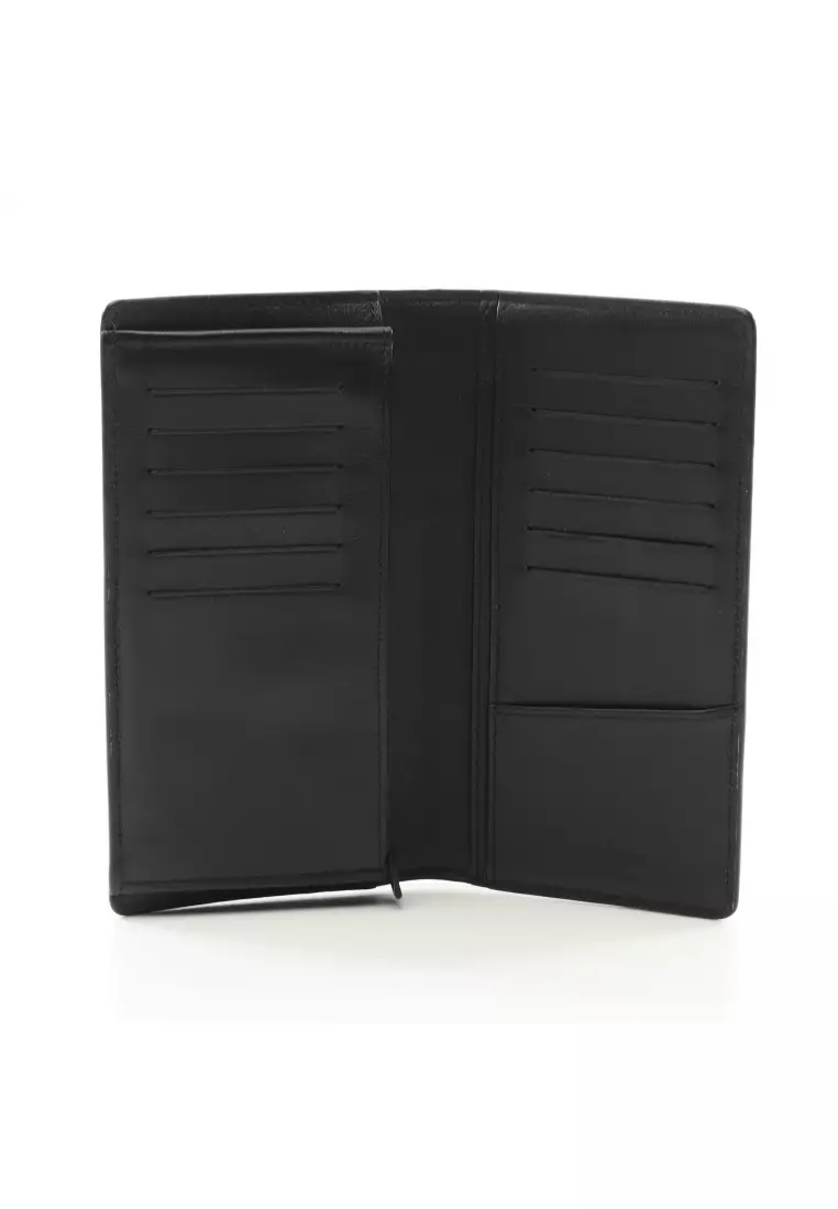 Pre-Loved Louis Vuitton Portefeuil Brother Bi-fold Long Wallet Crocodile Mat black gray