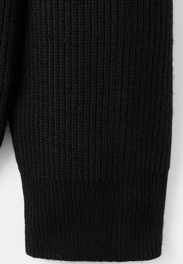 Ribbed-Knit Cardigan With Zip