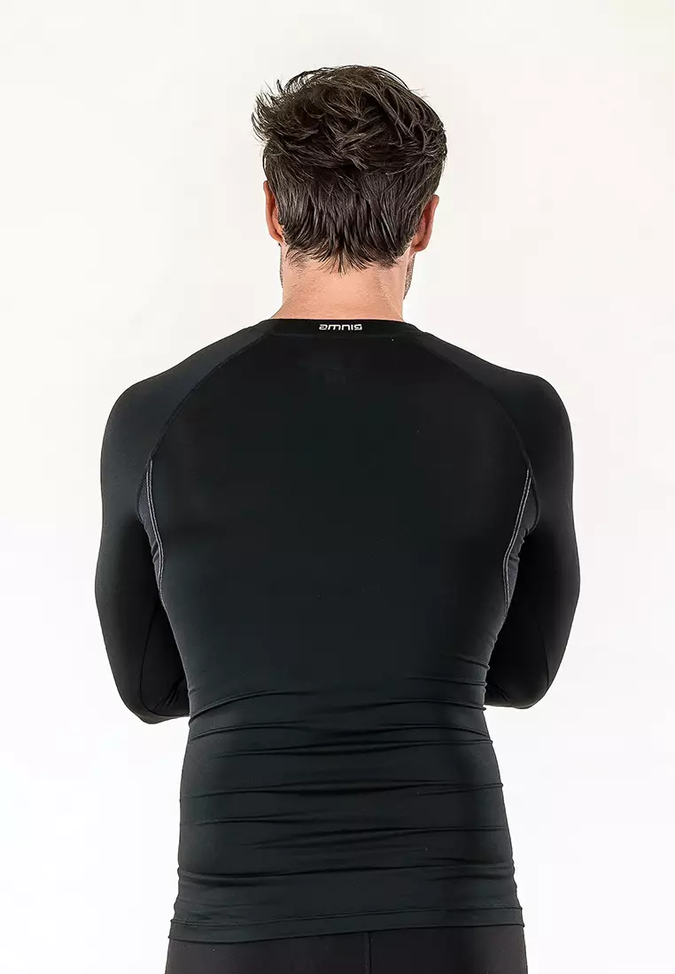 Men Diligent Compression Long Sleeve Top (Black/White)