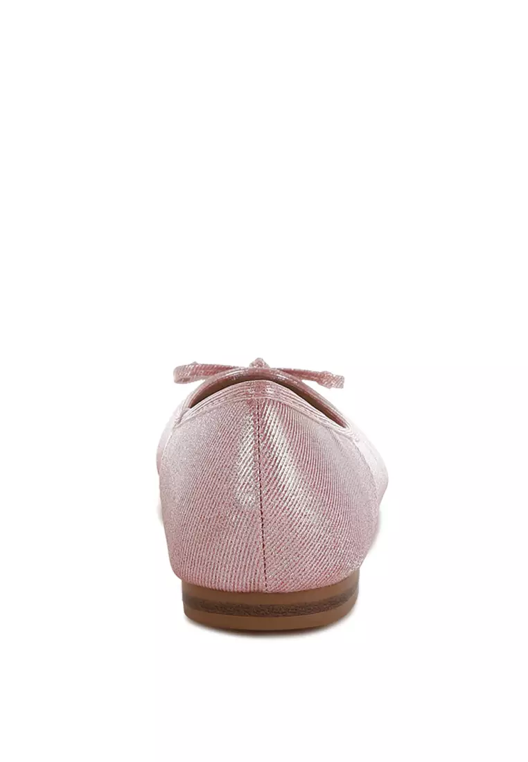 Metallic Ballet Flats in Red