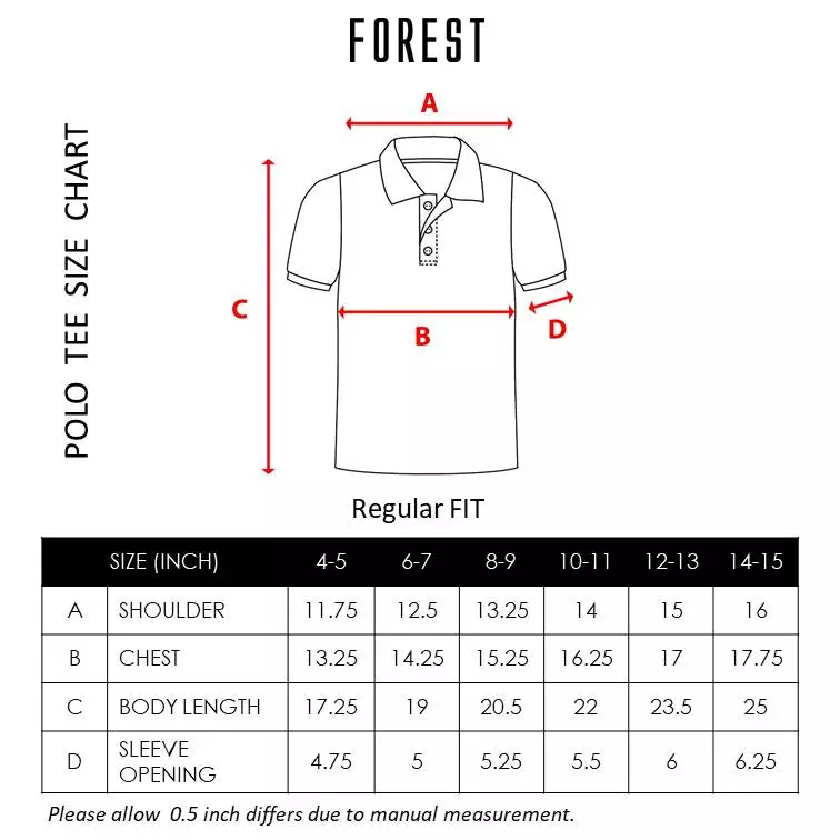 Forest Kids Premium Weight Cotton Stretchable Polo T Shirt Kids | T Shirt Baju Budak Lelaki - FK20259-56Maroon