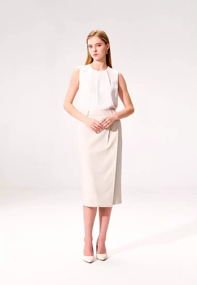 Buy SST&C Apricot Front Pleat Sleeveless Top 2025 Online ZALORA