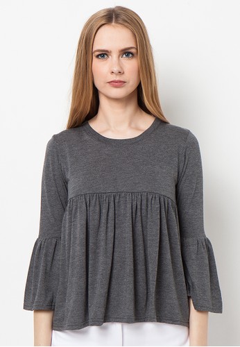 Frilled Top Grey