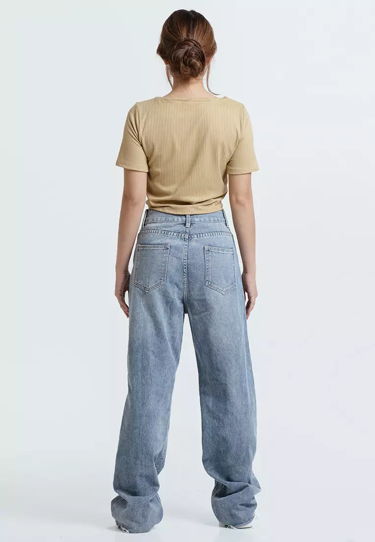 Ruched Front Knit Top in Mustard