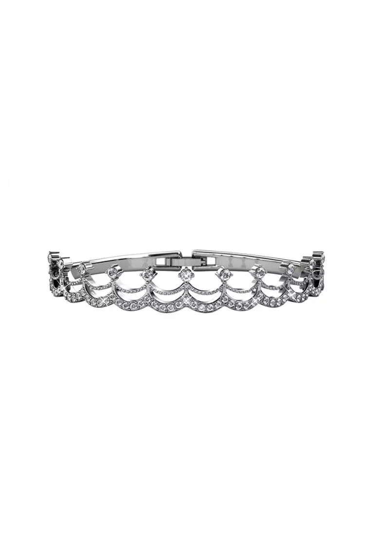 Crown Diamond Bangle WG - Gelang Crystal Swarovski® By Her Jewellery