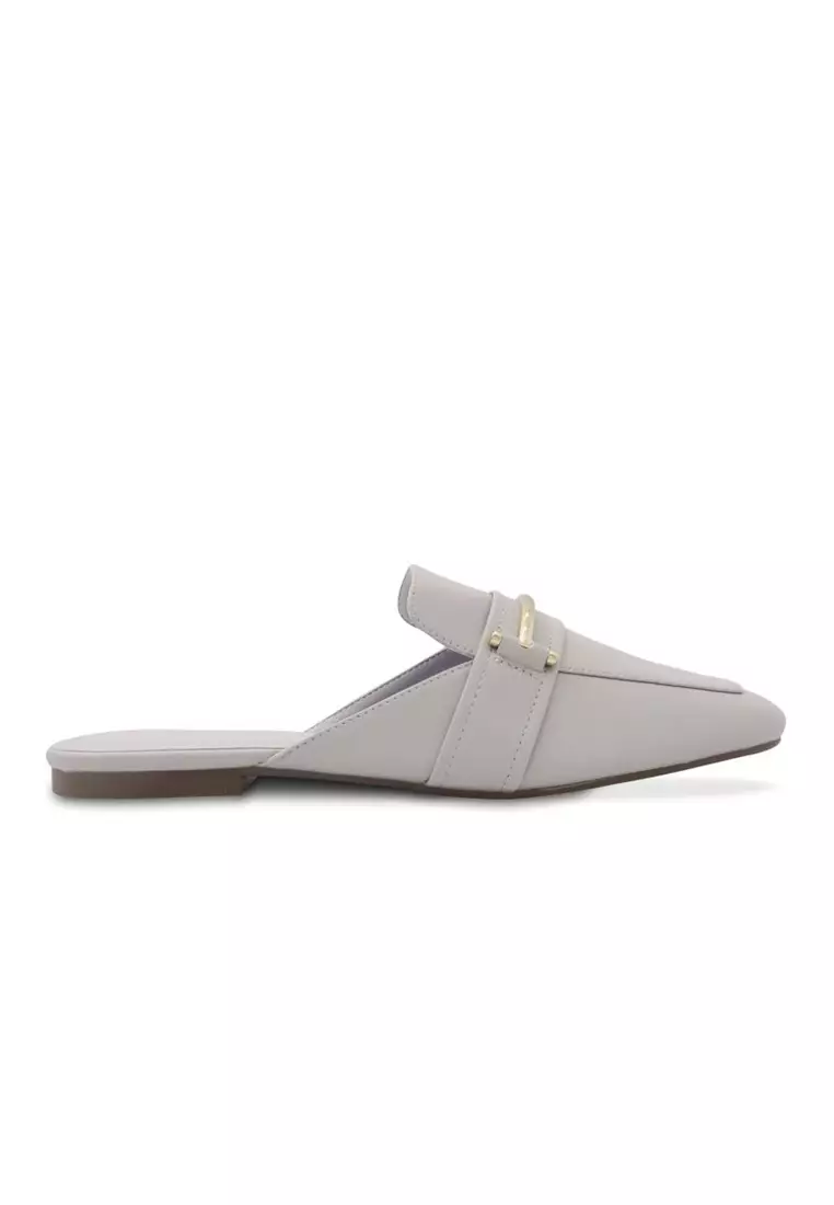 Grey mules flat deals