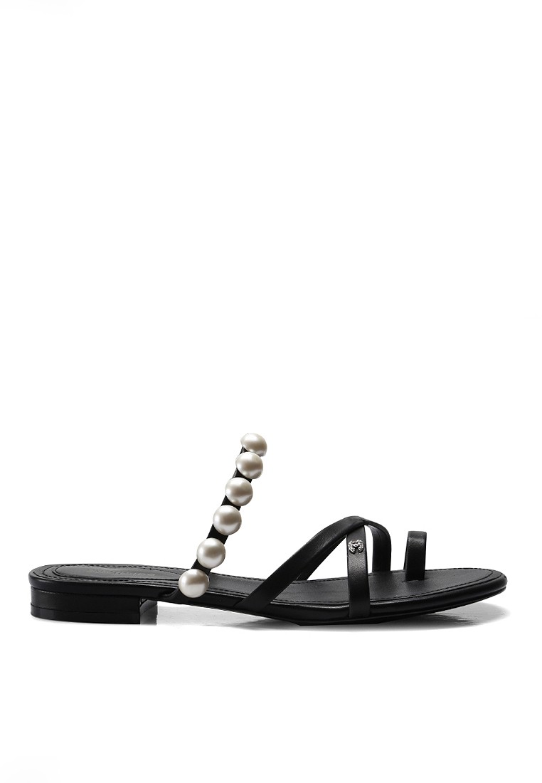 VANSA Pearl Cross Strap Low Heel Sandals VSW-S51181L