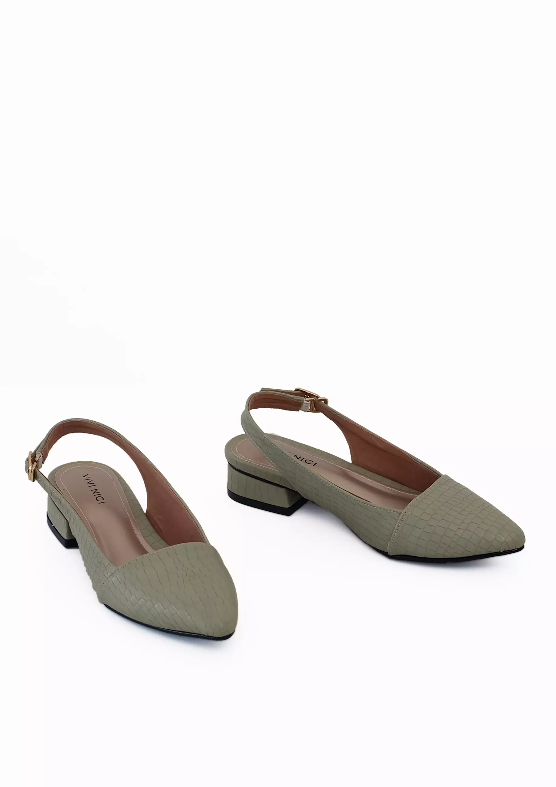 VIVI NICI - Delphine Sepatu Sandal Mules Wanita Hak 3 Cm Mint Green