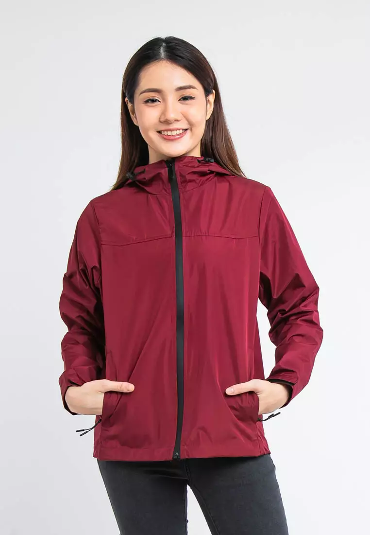 Forest Ladies Premium Windbreaker Women Trekking Biker Jacket Jogging Running Hoodie Waterproof Jacket - 830118 - 56Maroon