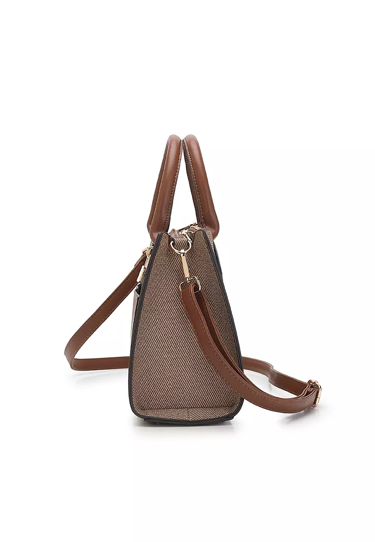 Women's Top Handle Bag / Sling Bag / Crossbody Bag / Shoulder Bag (Tas Tangan Wanita / Tas Selempang Wanita / Tas Bahu Wanita) - Cokelat