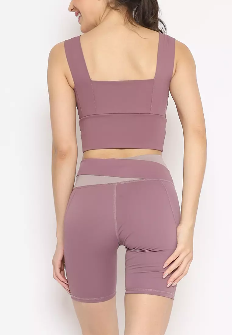 Fitwear - Celana / Legging Pendek Olahraga Wanita WINTER SEAMLESS SHORT - 2TONE PURPLE