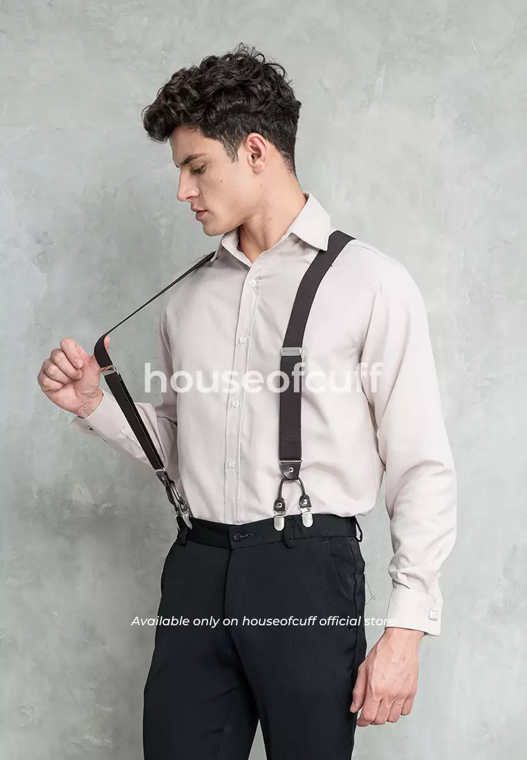 Houseofcuff Suspender Ikat Pinggang Tali Jojon Besar Coklat Tua A19