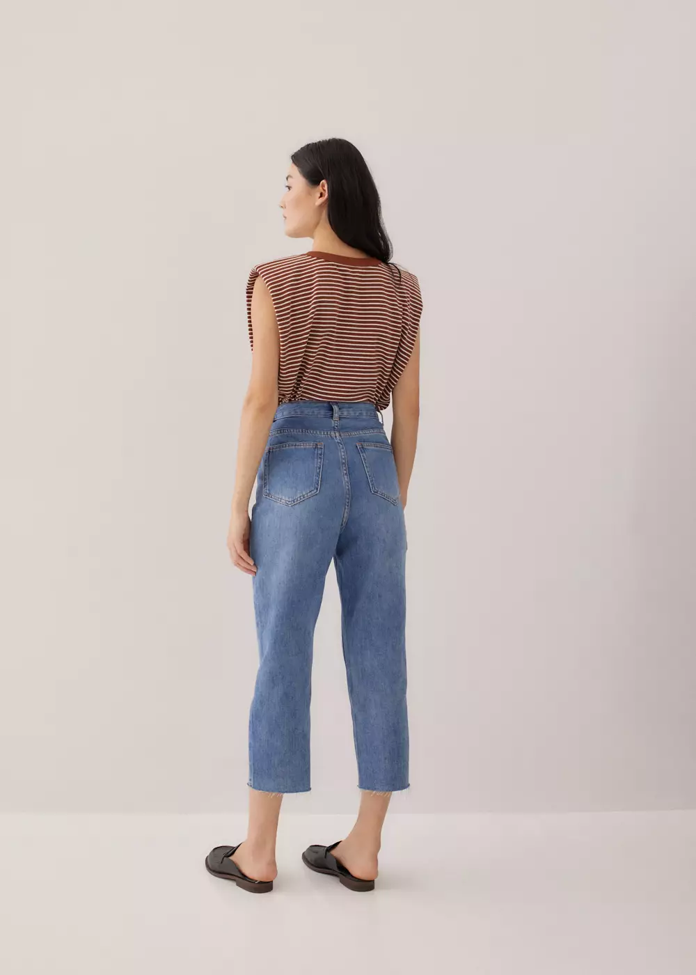 Aurelie High Rise Straight Crop Denim Jeans
