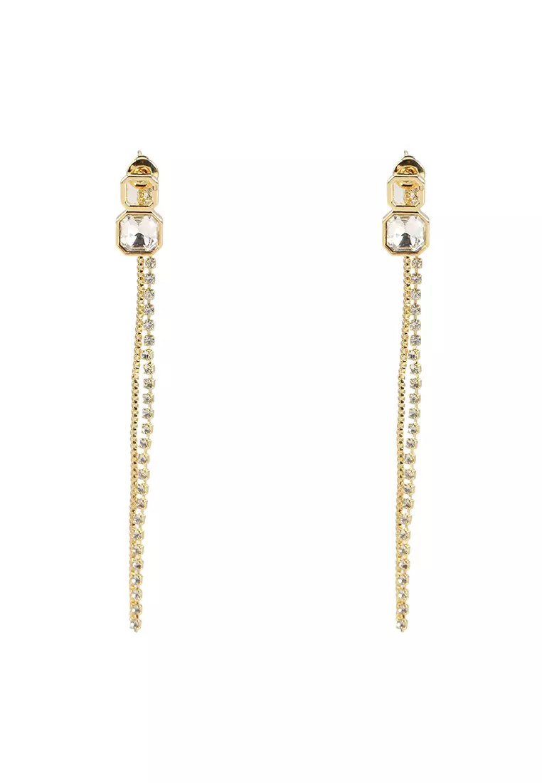 Red tassel drop best sale earrings