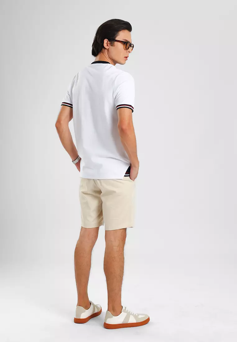 Manzone - Kaos Lengan Pendek Pria Id Wiratama Slim Fit - White Colour White