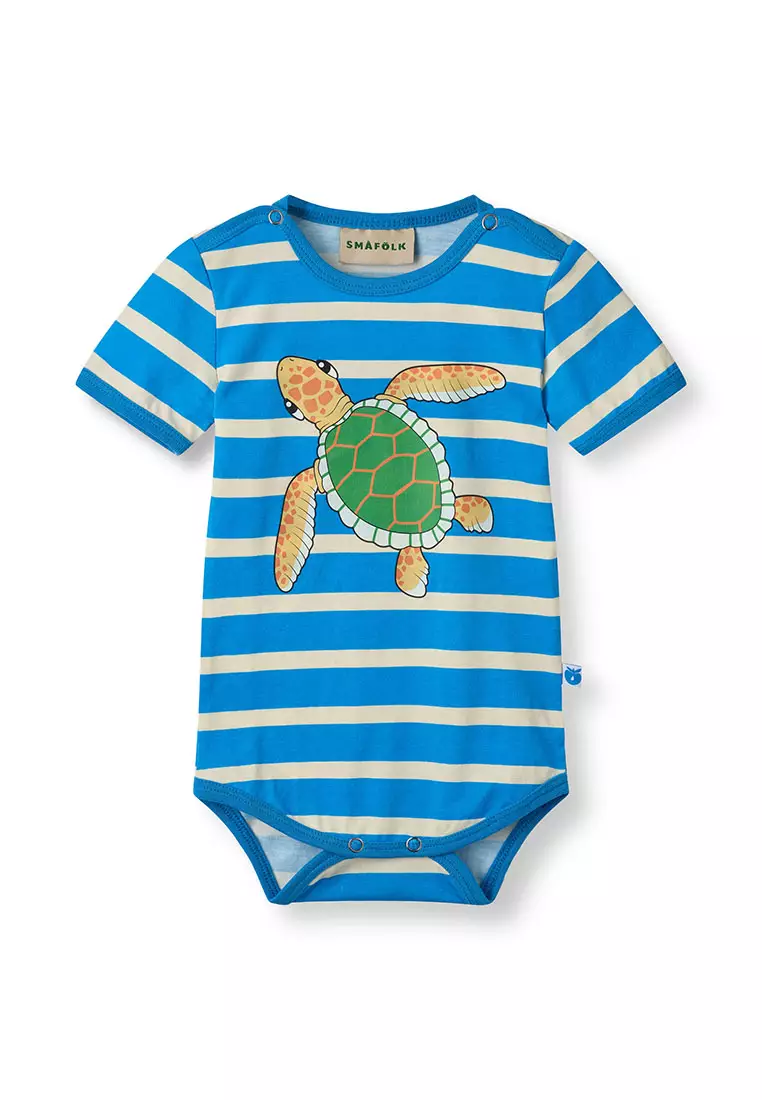Short-sleeved baby body with sea turtle