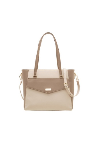 Valentino Creations beige Sabrine Color-block Handbag 35EF9AC886DD84GS_1