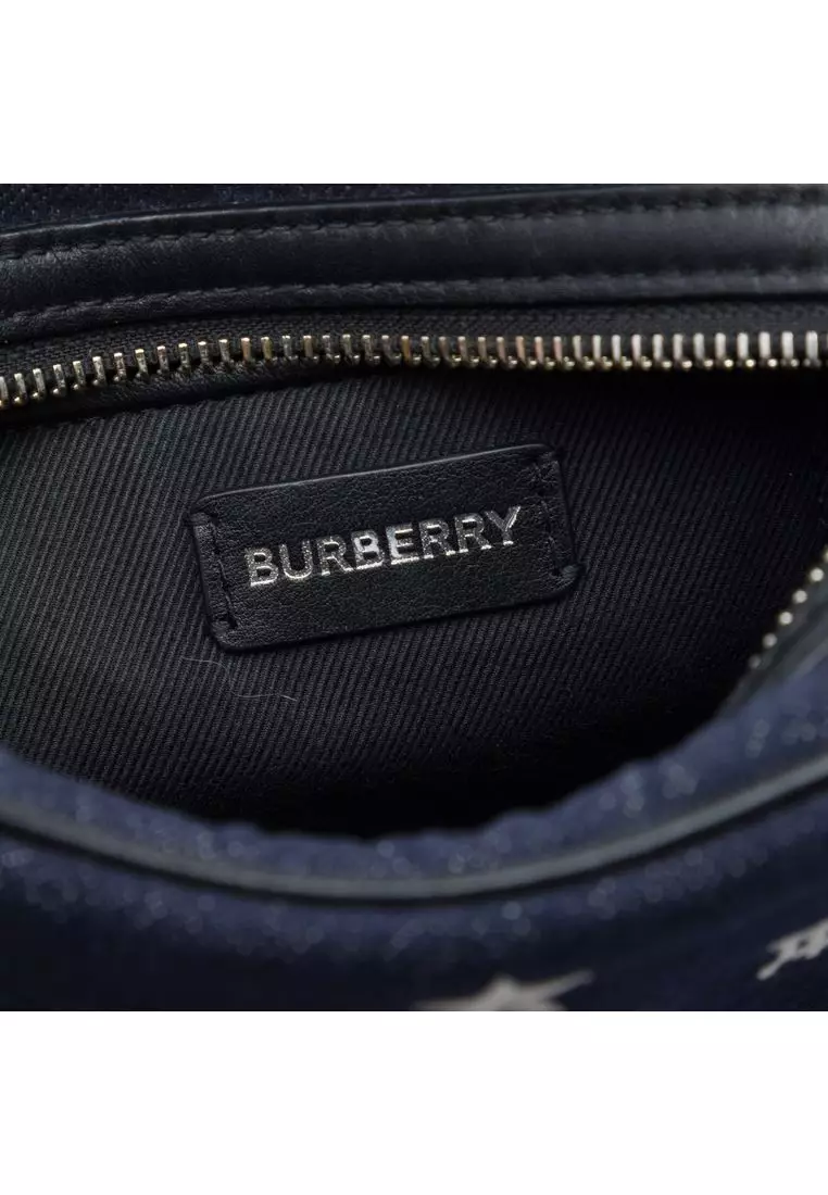 Pre-Loved Burberry Denim Tb Logo Kids Star Camera Bag