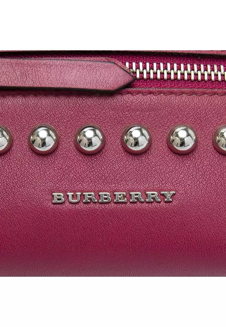 Pre-Loved Burberry Baby Studded Leather And House Check Banner Satchel