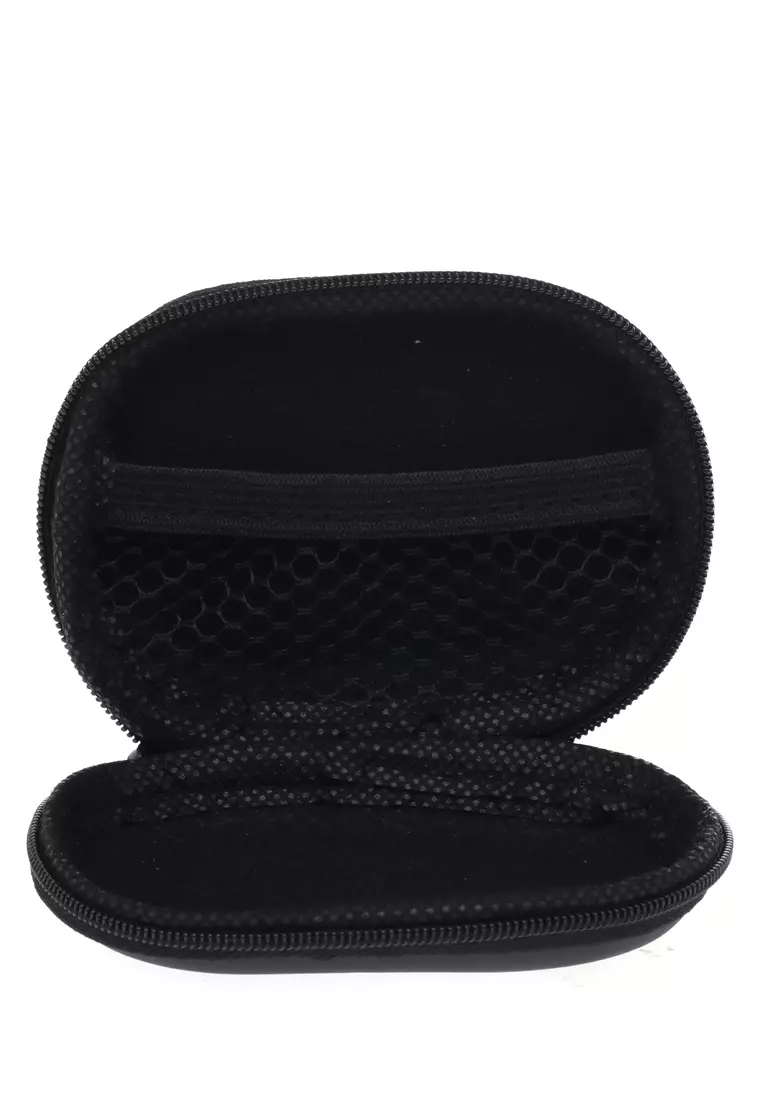 Ars Kotak Box Penyimpanan Earphone Headset EVA Case Material PU ORIGINAL - Black