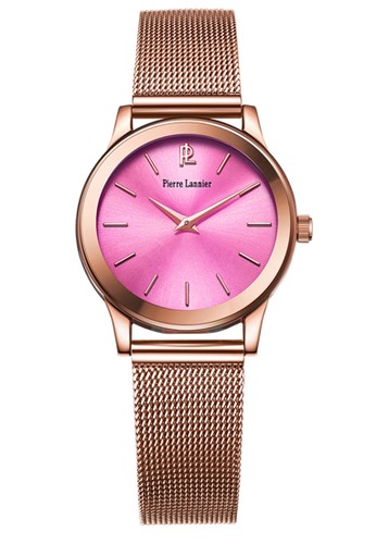 Pierre Lannier Watches-Jam Tangan Wanita-Stainless Steel-051H989 (Pink)
