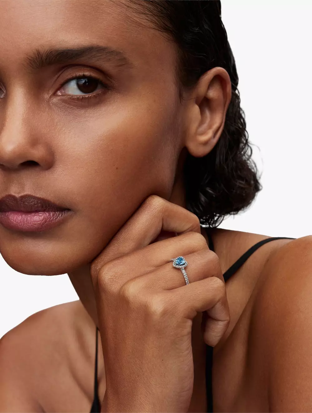 Elevated Light Blue Heart Ring - 50