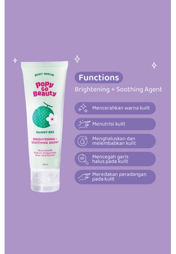 Jual Popy Go Beauty Popy Go Beauty Hunny Bee Brightening Soothing Agent With Aloe Vera Extract Body Serum Original Zalora Indonesia