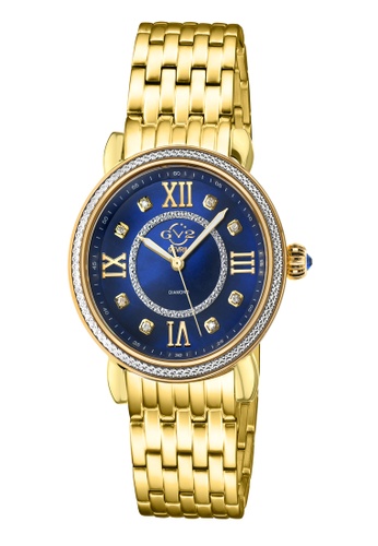 Gevril gold GV2 Womens Marsala 9862B Swiss Quartz Diamond Yellow Gold Stainless Steel Watch D9AB7AC8A8B20CGS_1