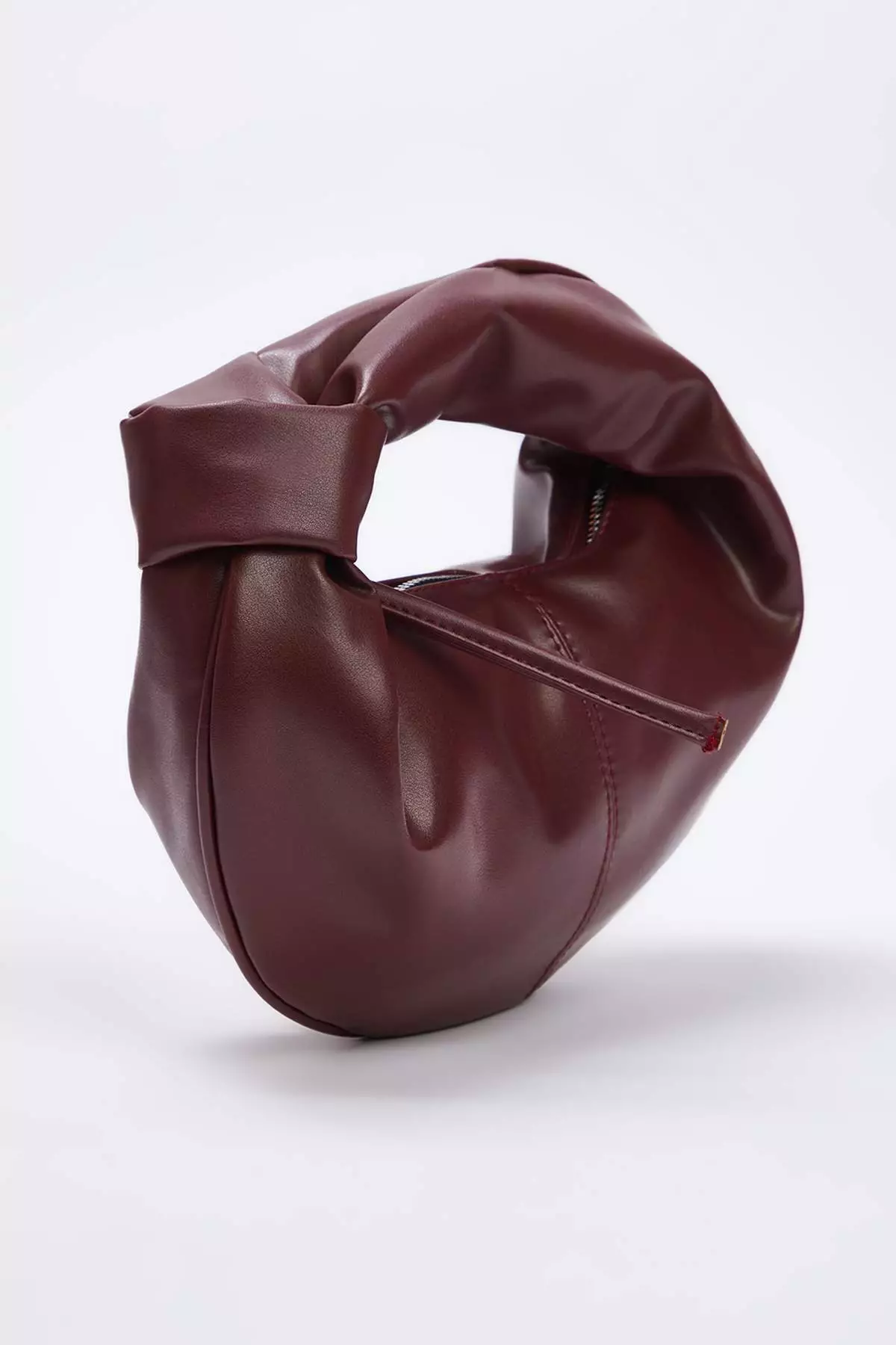 Burgundy Women'S Mini Size Oval Shoulder Bag Takss25Oc00068