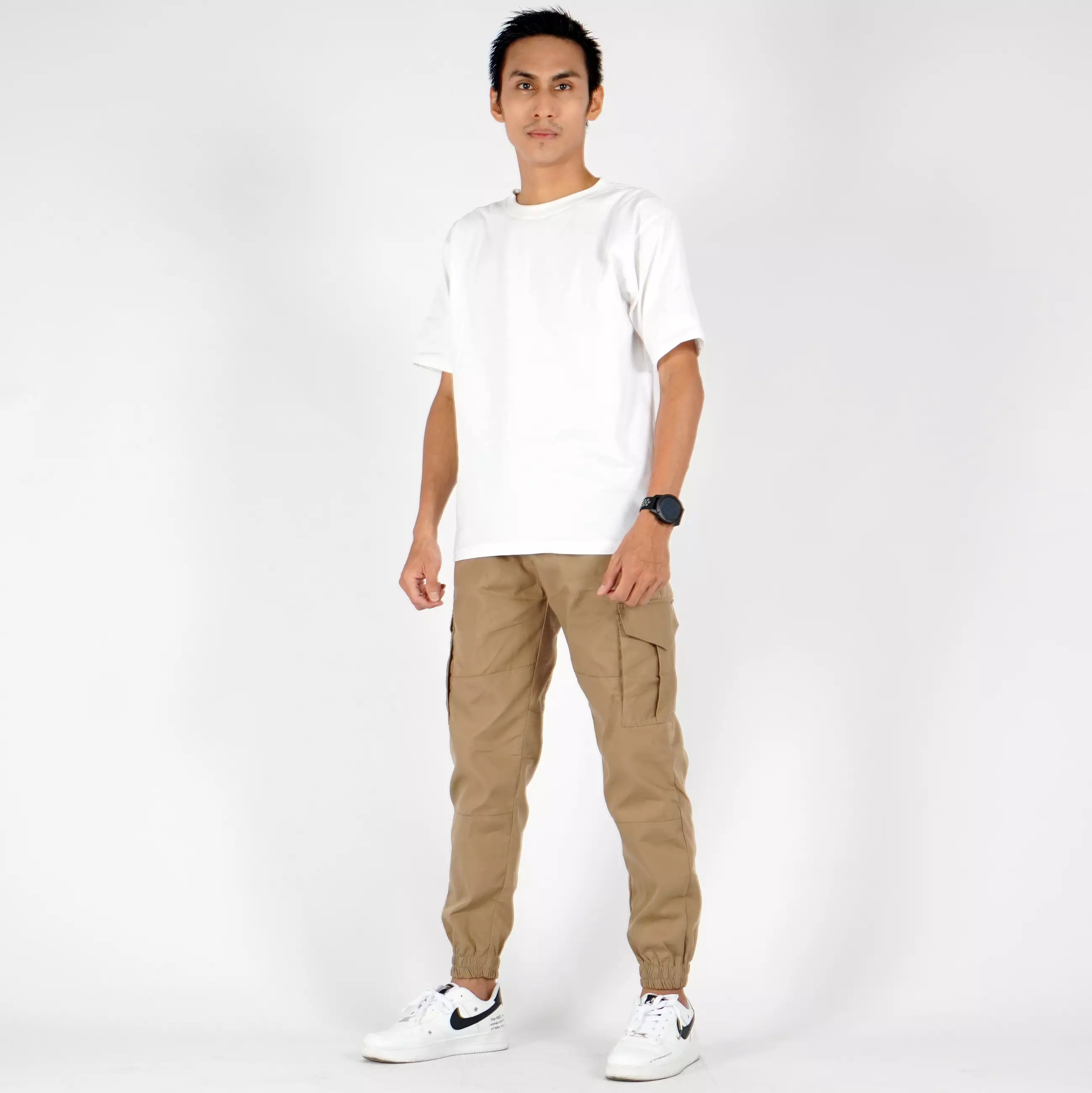  DAVE Celana Panjang Kargo Pria Celana Kargo Pria Cargo Jogger Pants - KREM