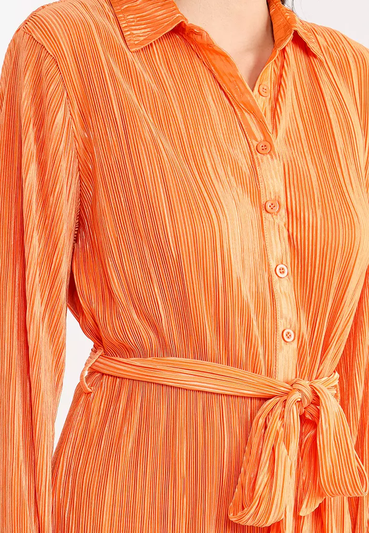Soho Chic Shirt Plisse Dress